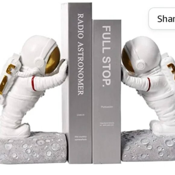 Astronaut Polyresin Weighted Bookends Playful Space - Picture 1 of 14